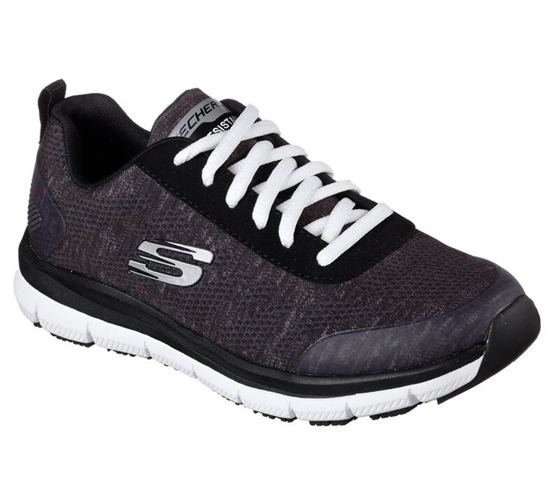 Skechers Dam Svarta/Vita Snörskor - Work Relaxed Fit: Comfort Flex Sr - Hc Pro Sr - Sverige (VGCFD-2